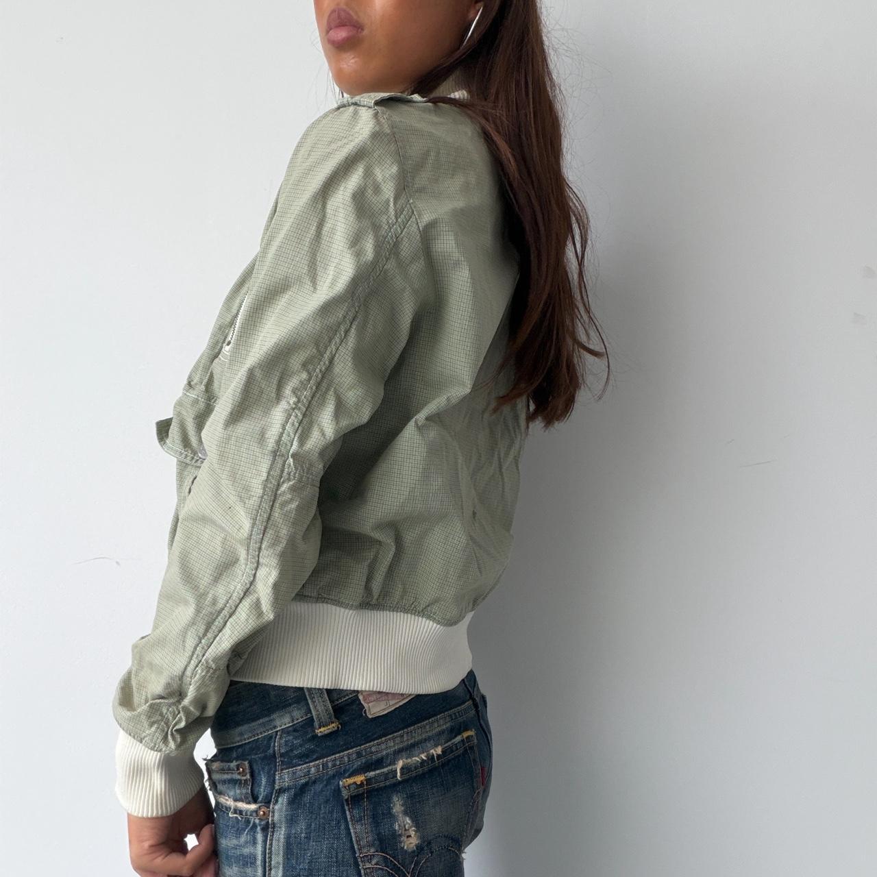 Vintage Light Green Checkered Jacket