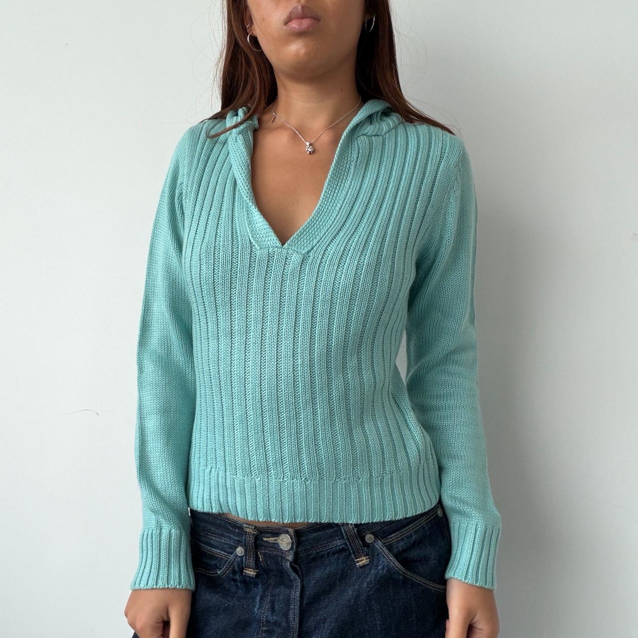 Vintage Blue Hooded Jumper