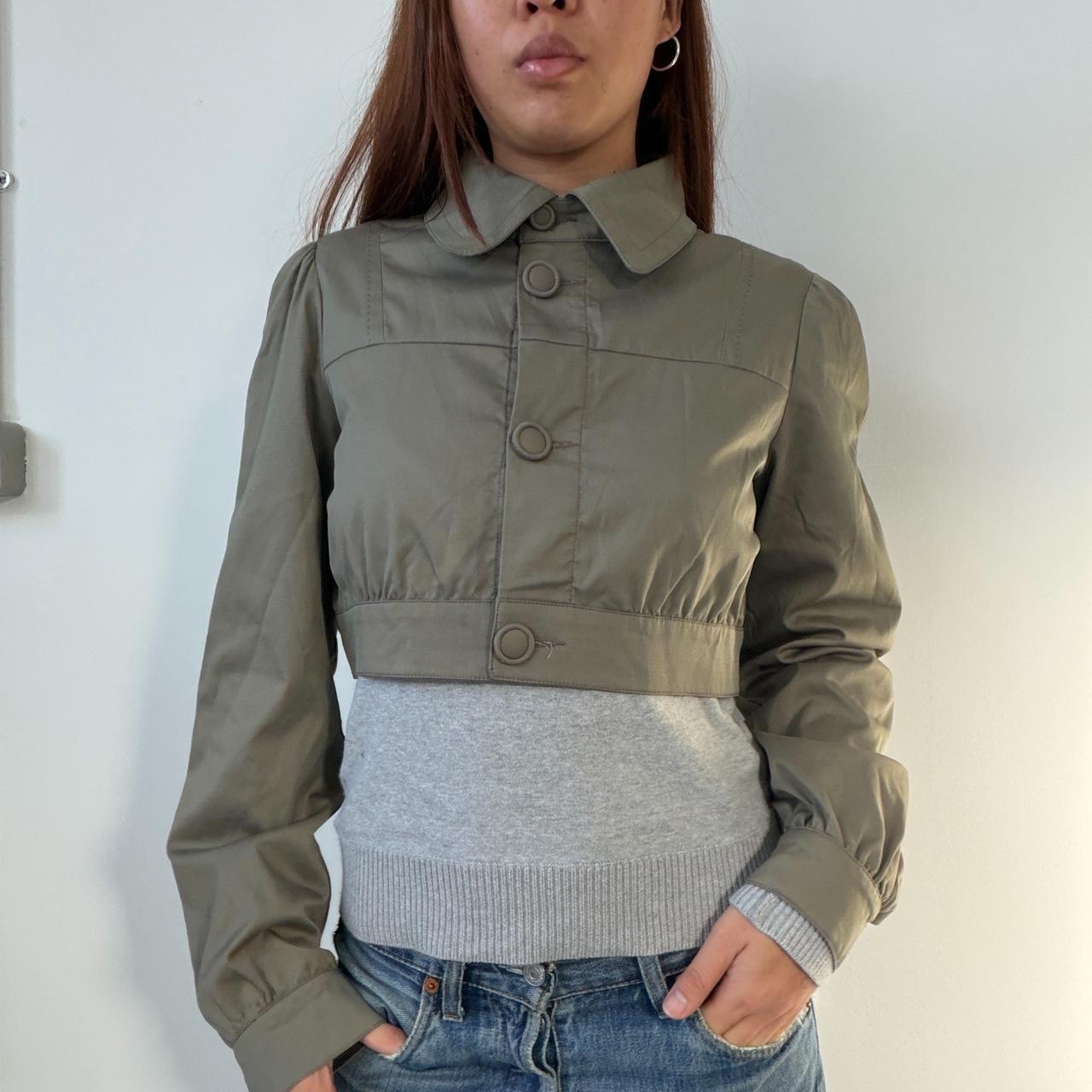 Vintage Cropped Button Up Jacket