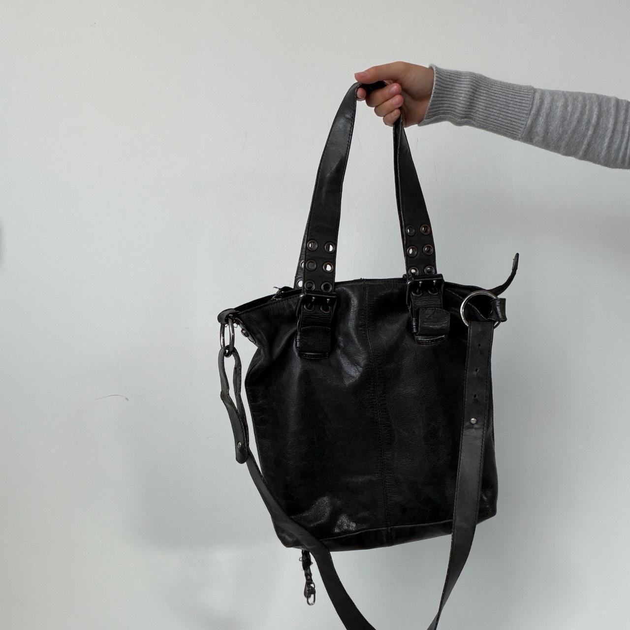 Vintage Black Leather Shoulder Bag