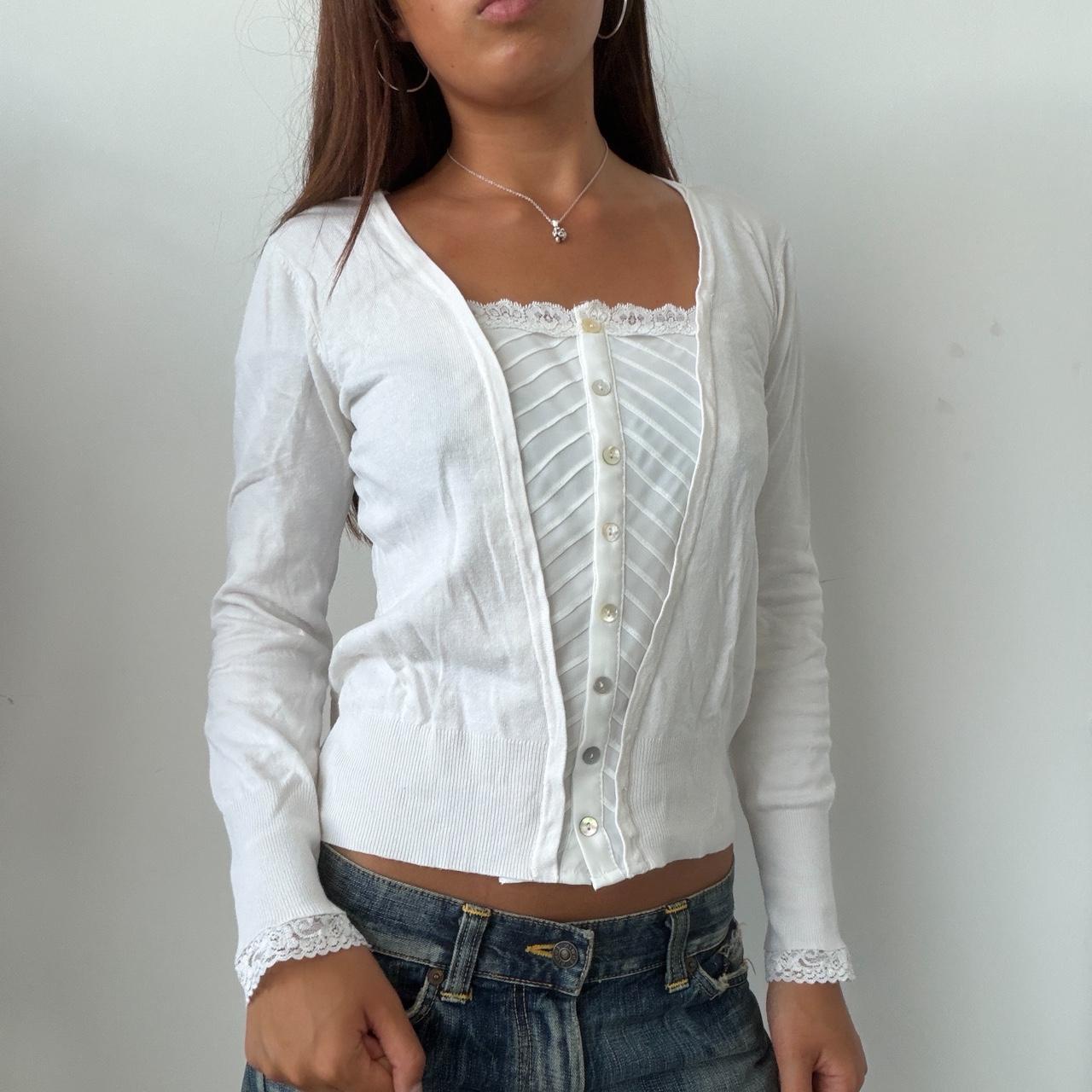 Vintage White Layered Jumper