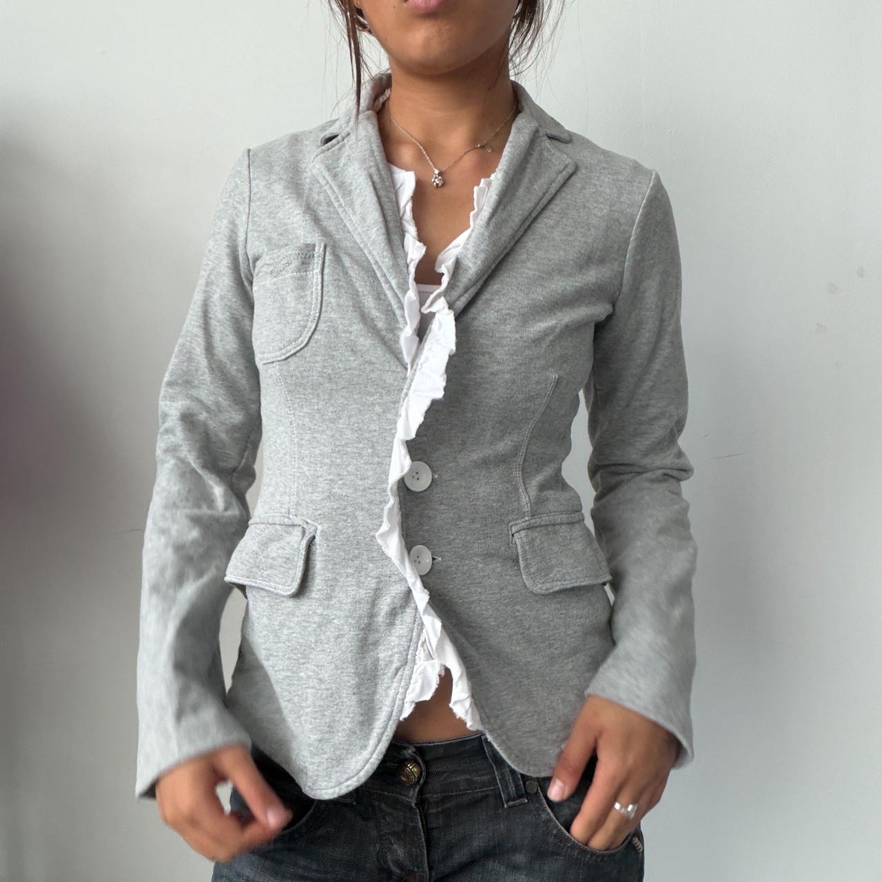 Vintage Grey Button Up Blazer