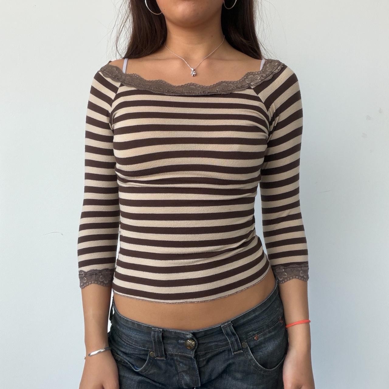 Vintage Brown Stripe Top