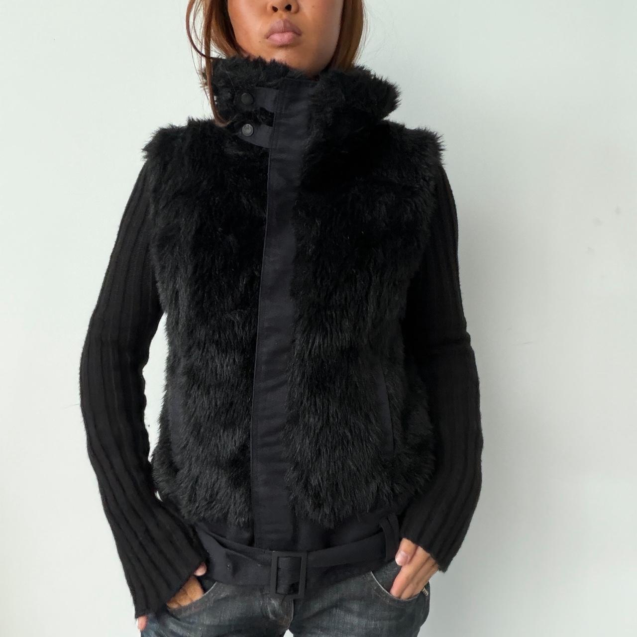 Vintage Black Faux Fur Knit