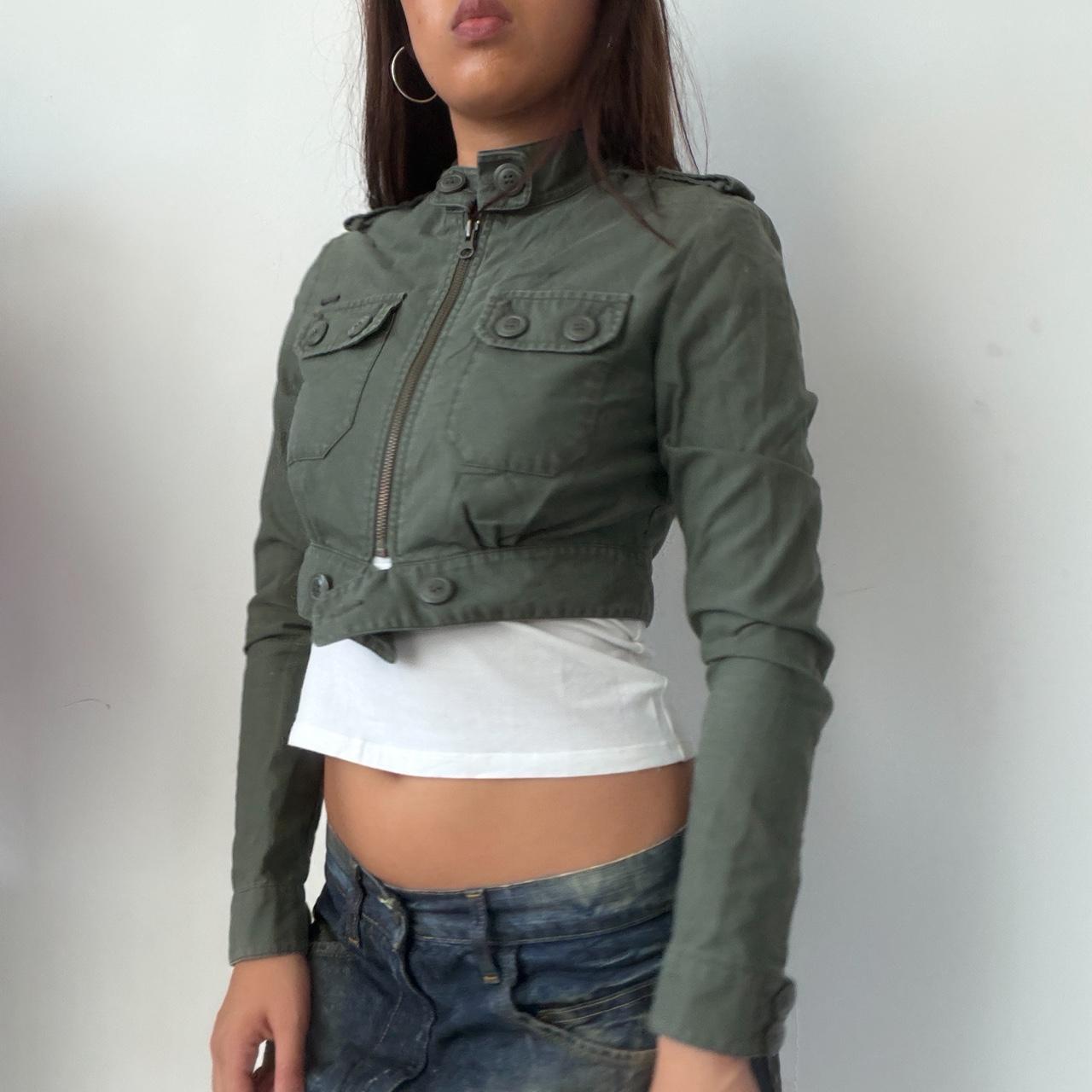 Vintage Khaki Zip Up Jacket