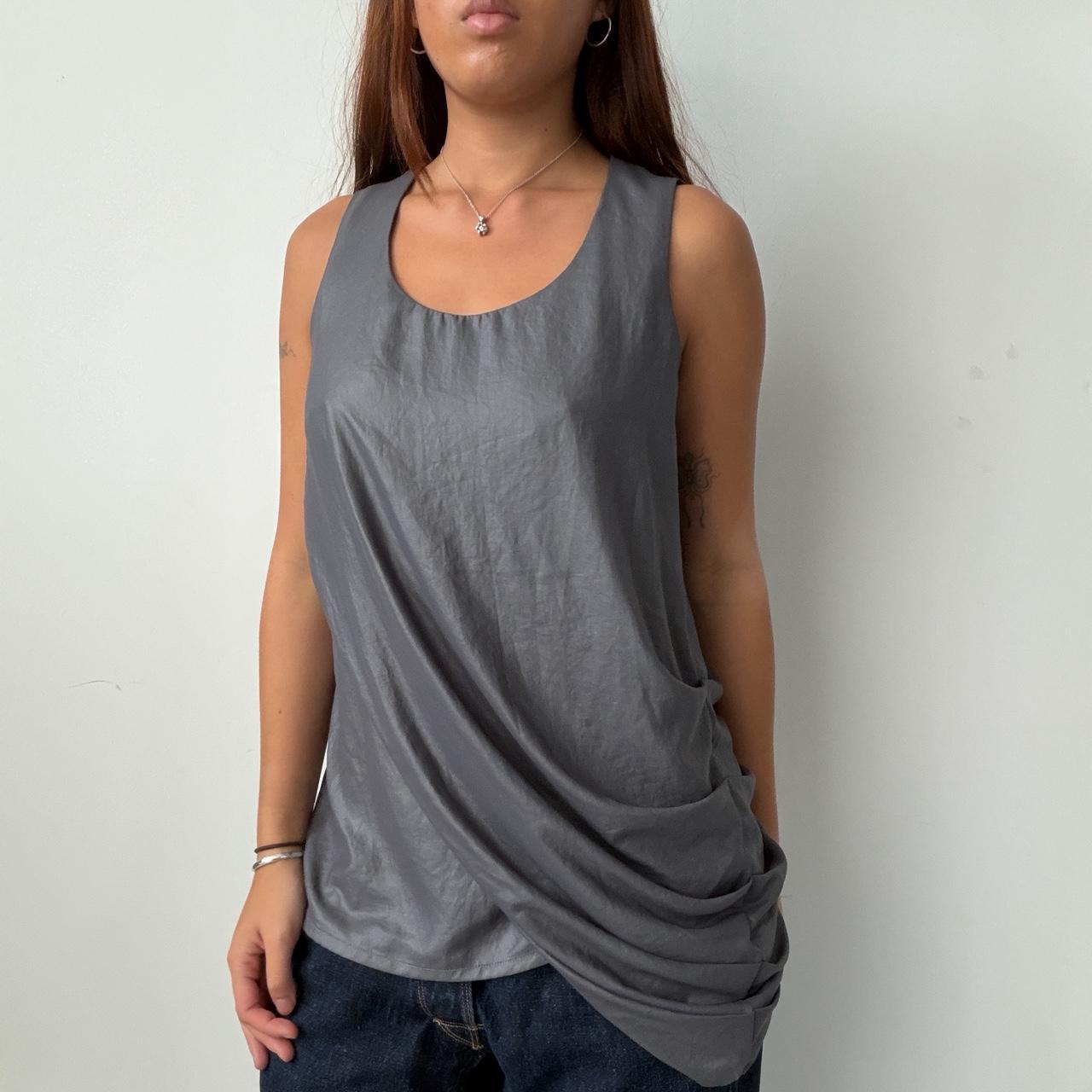 Vintage Asymmetrical Grey Top