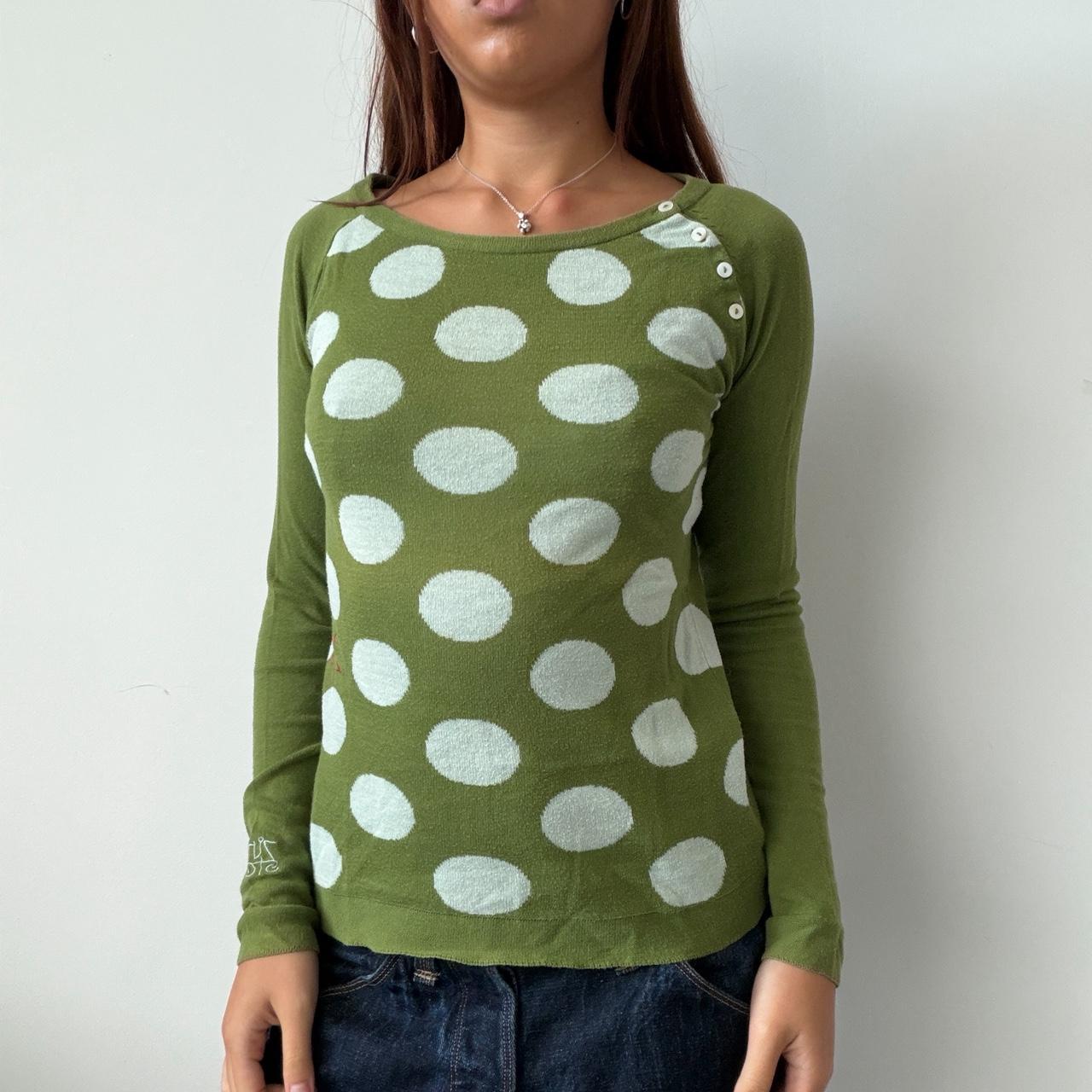 Vintage Green Polka Dot Jumper