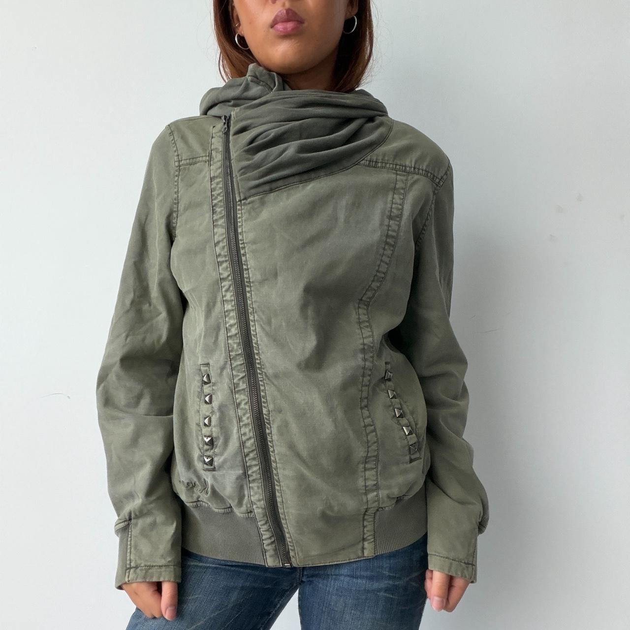 Vintage Khaki Asymmetrical Jacket