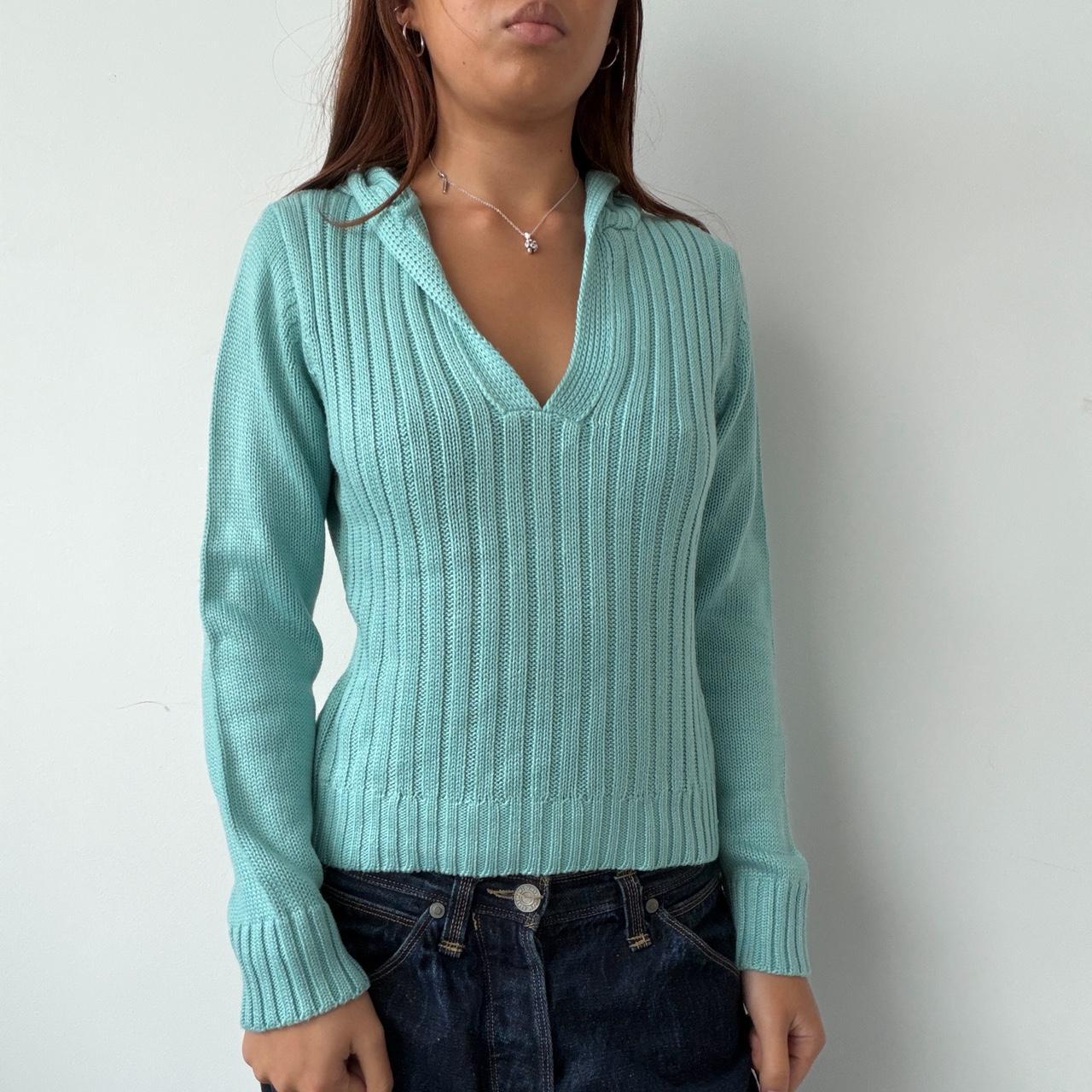 Vintage Blue Hooded Jumper