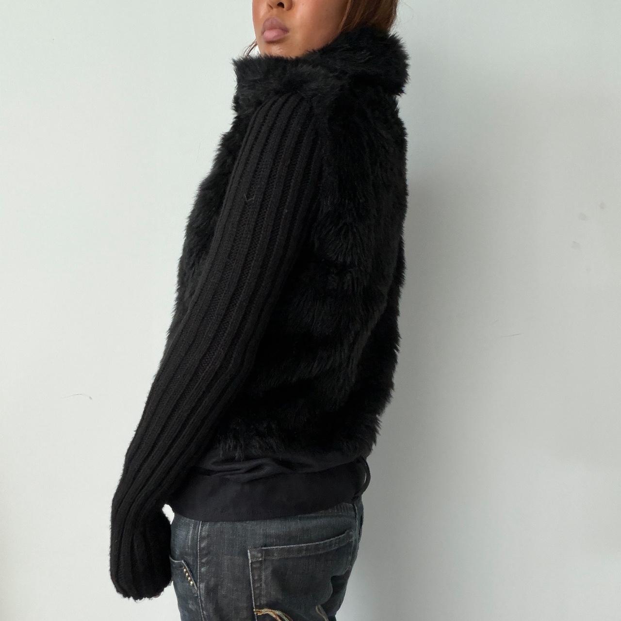 Vintage Black Faux Fur Knit