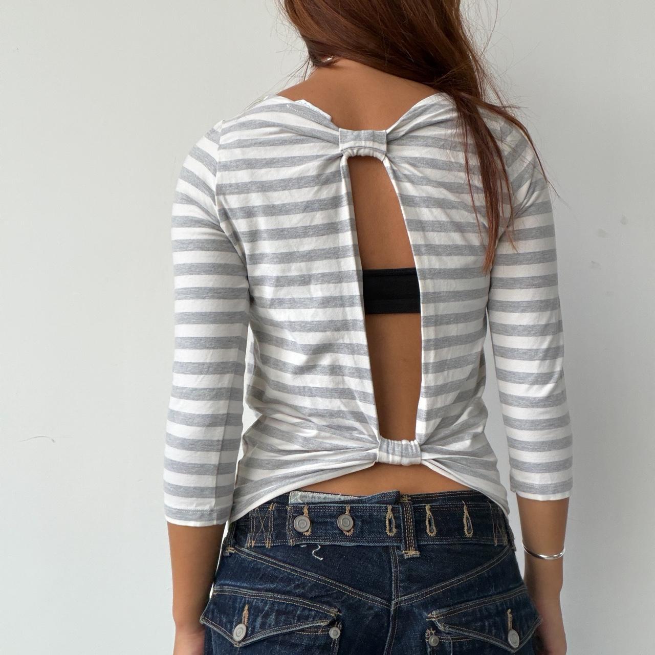 Vintage Stripe Backless Top