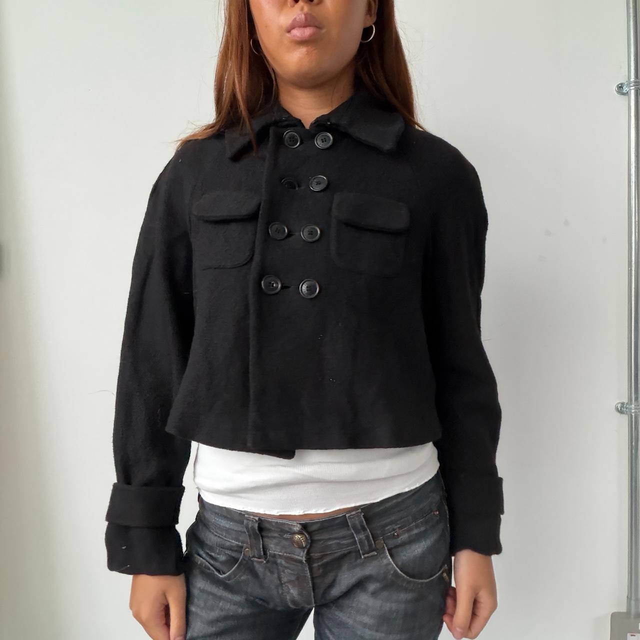 Vintage Black Cropped Wool Jacket