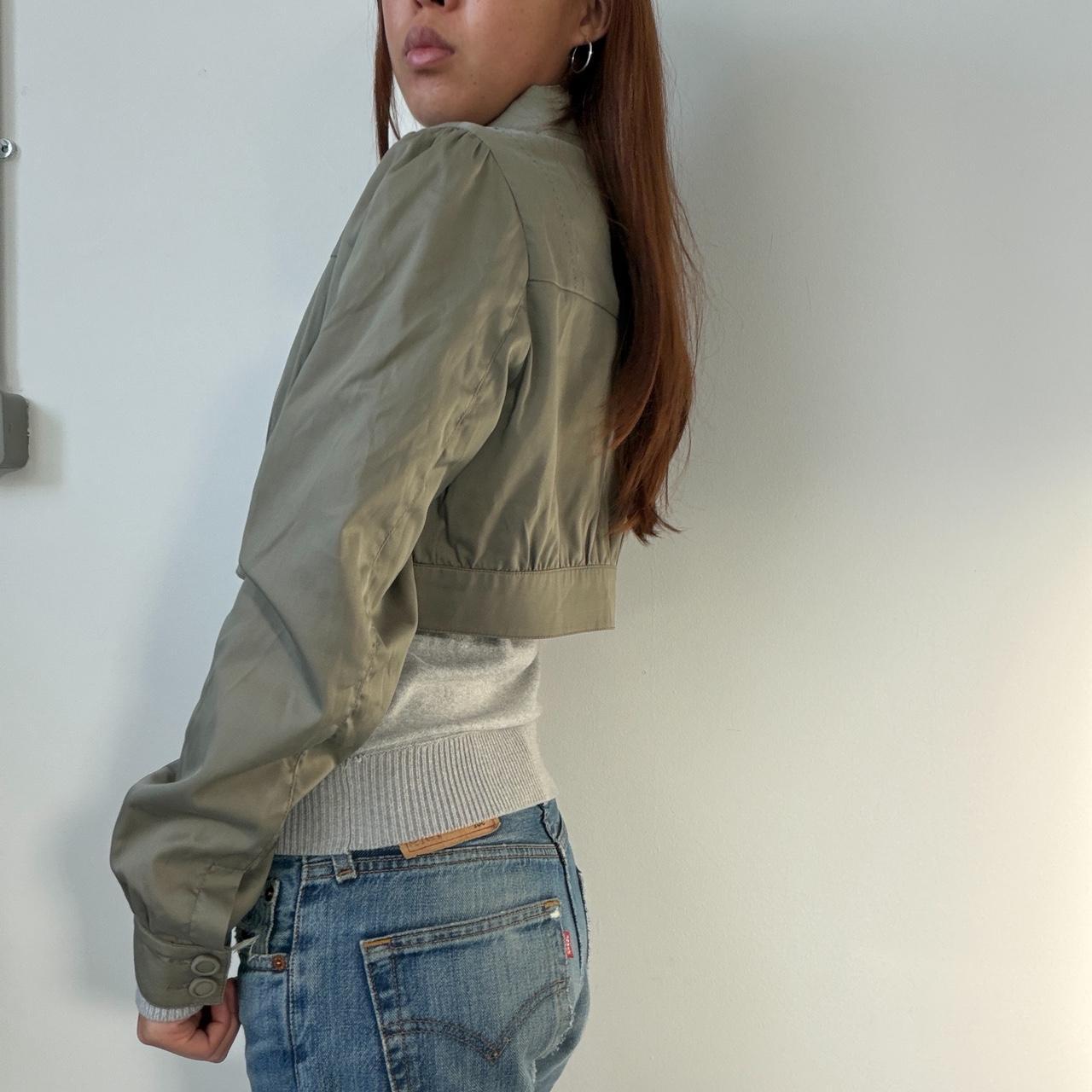 Vintage Cropped Button Up Jacket