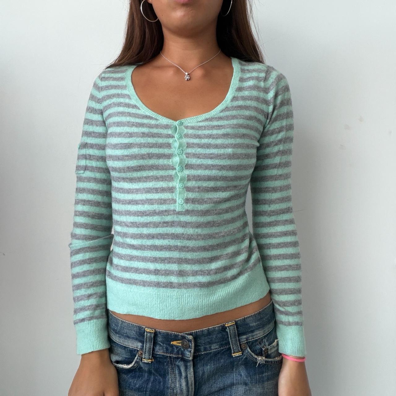 Vintage Turquoise Stripe Jumper