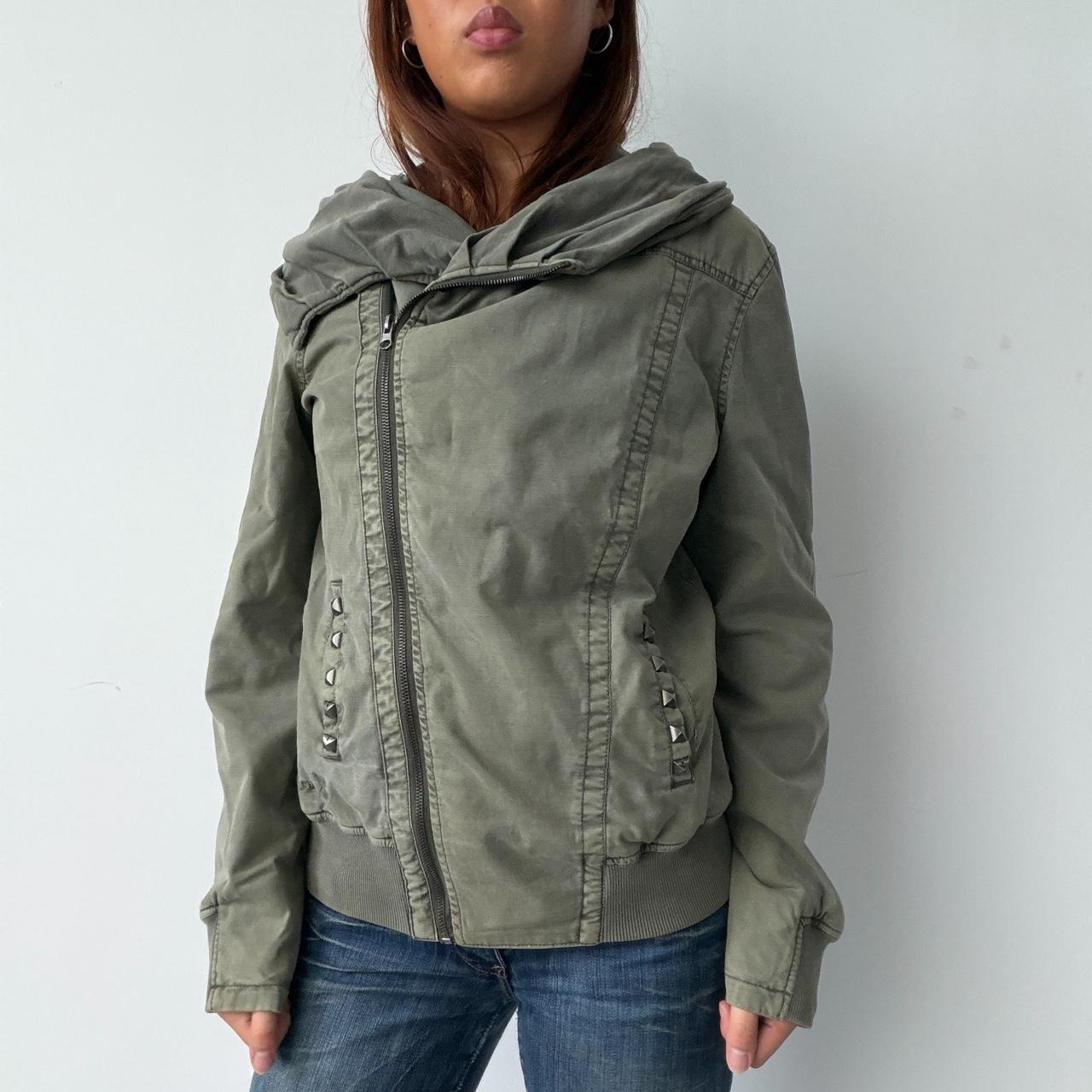 Vintage Khaki Asymmetrical Jacket
