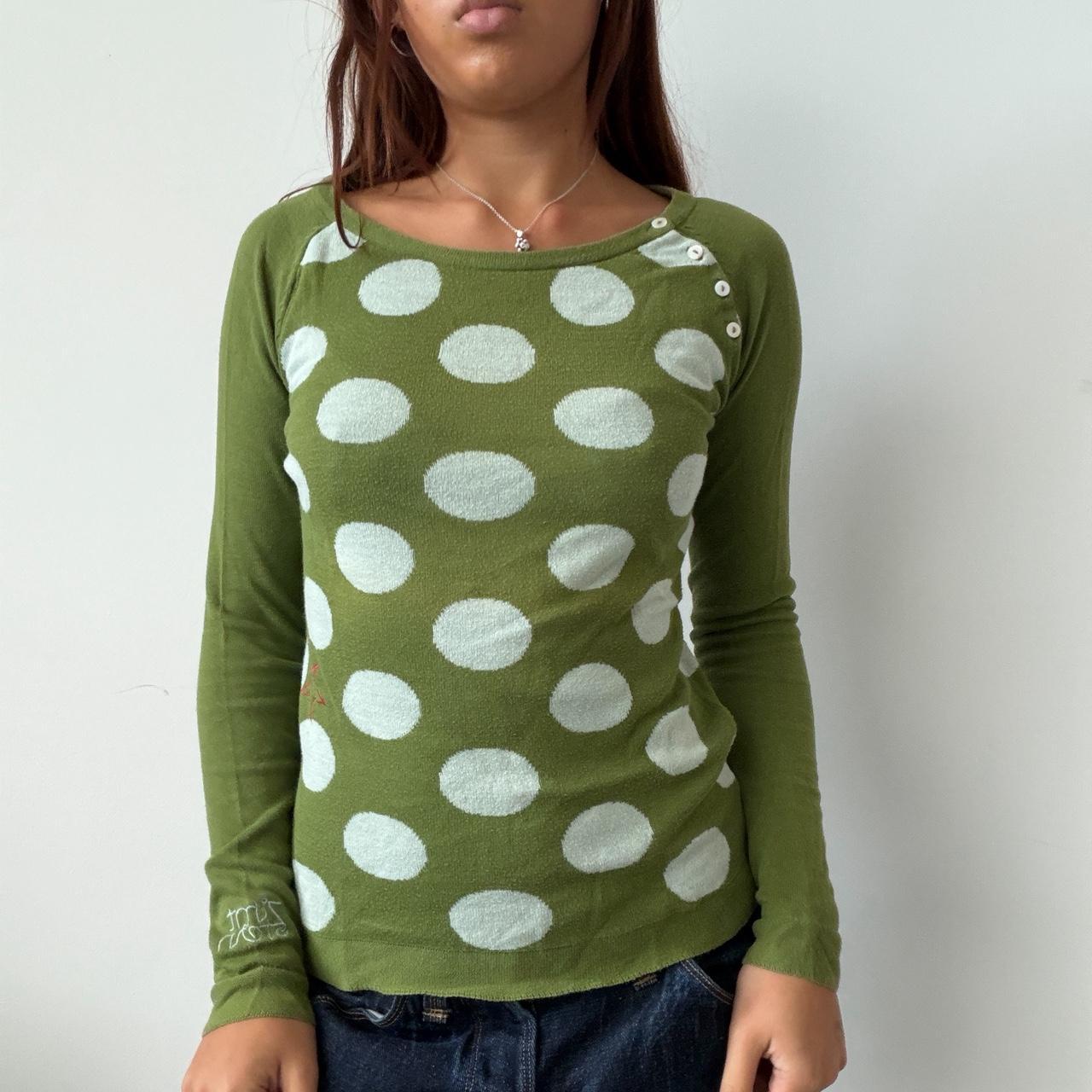 Vintage Green Polka Dot Jumper