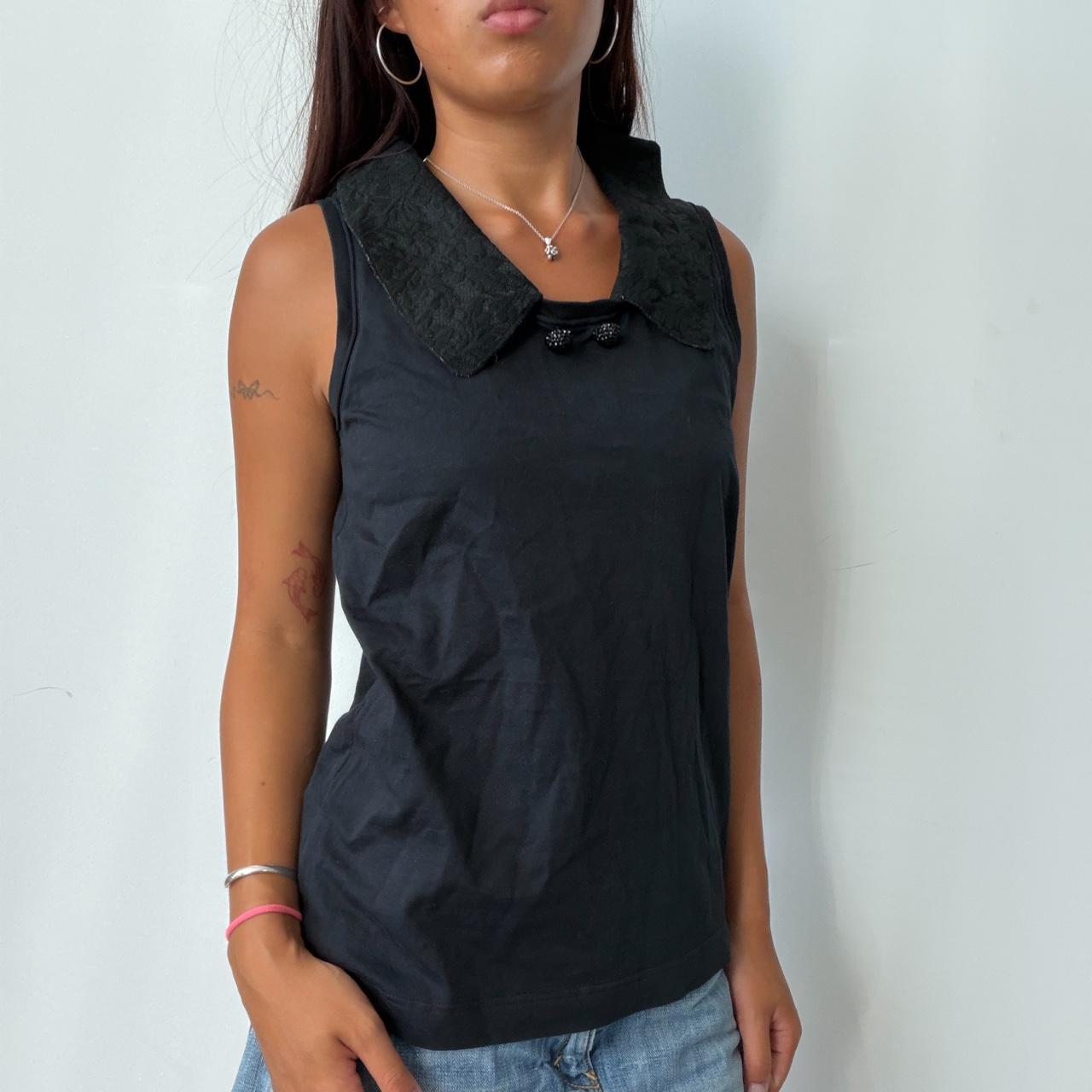 Vintage Black Collared Top
