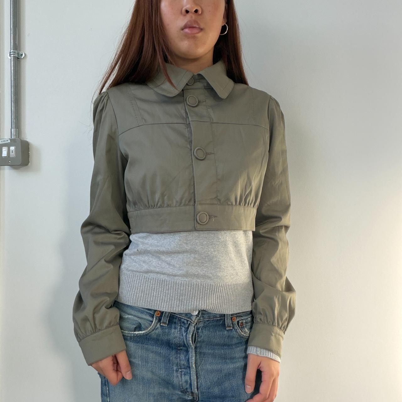 Vintage Cropped Button Up Jacket