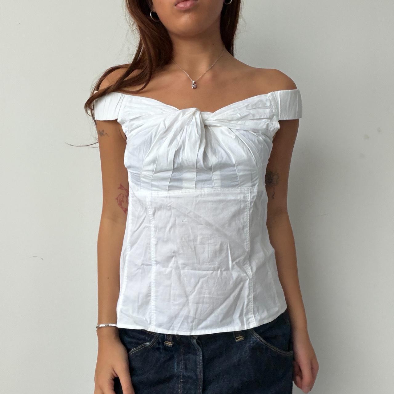 Vintage White Gather Top