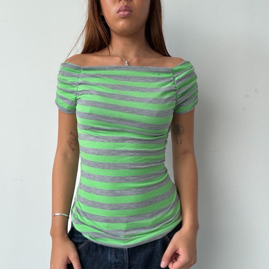 Vintage Green Stripe Top