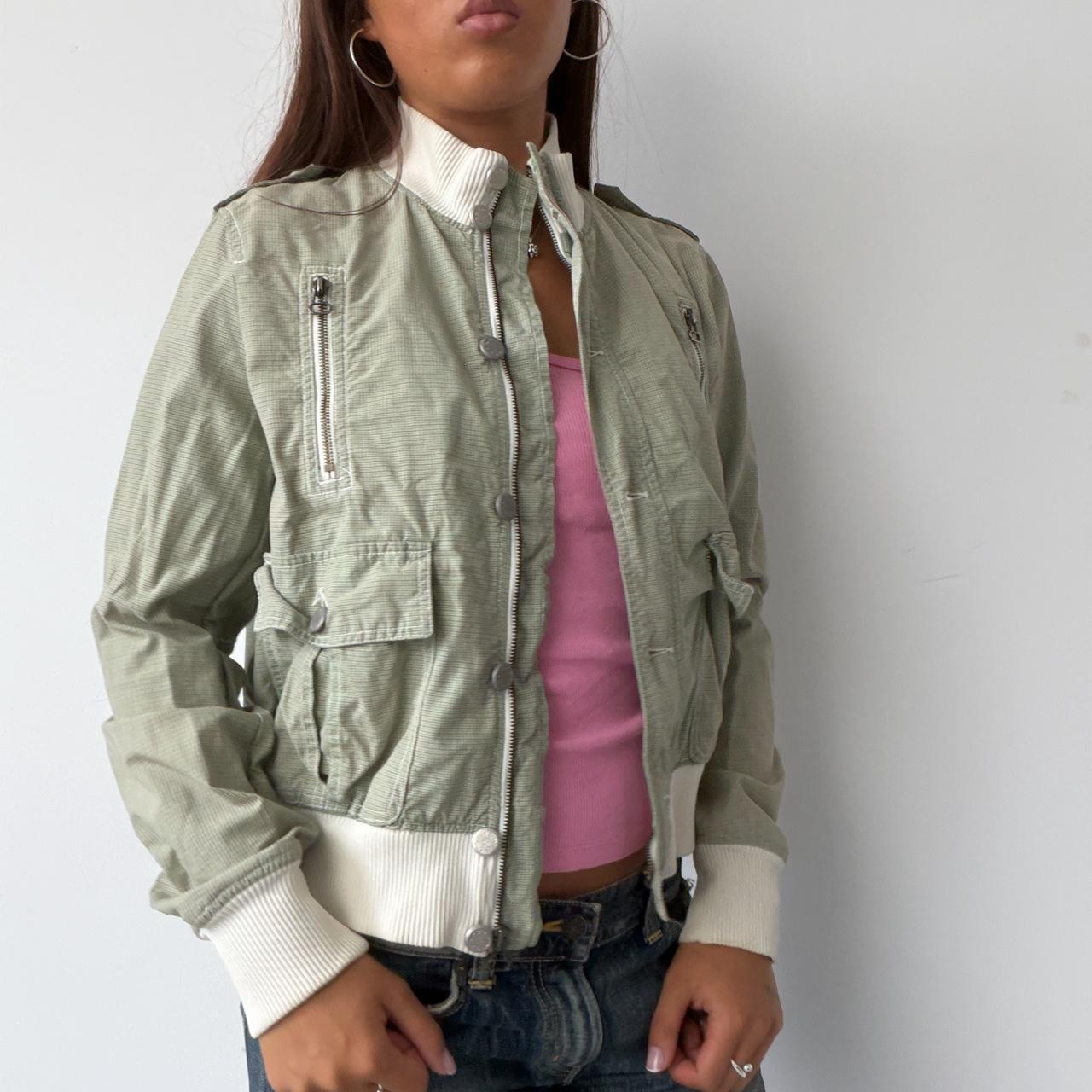 Vintage Light Green Checkered Jacket