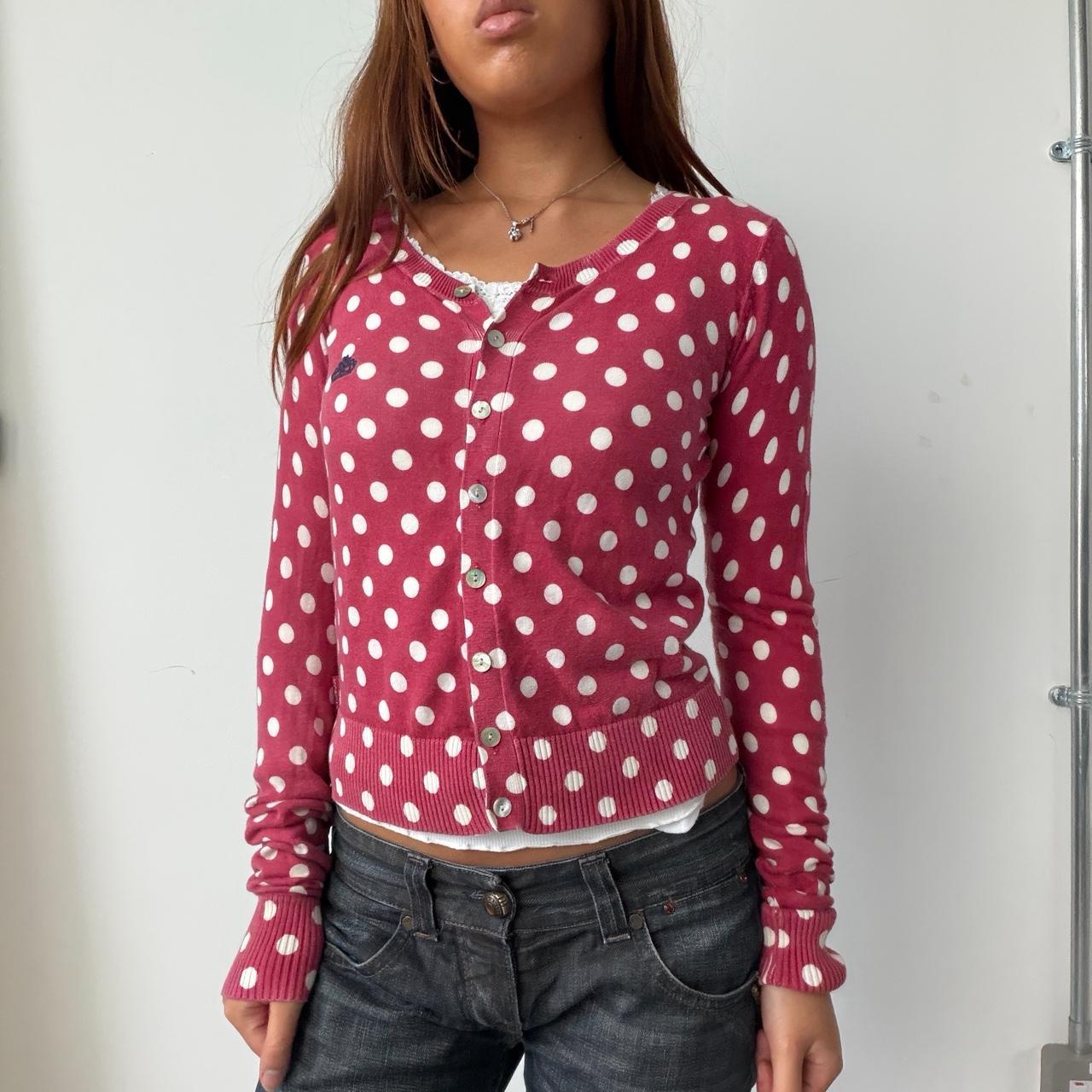 Vintage Red Polka Dot Cardigan