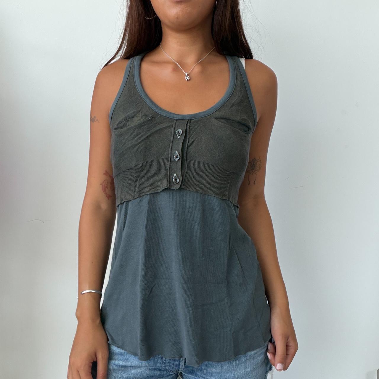 Vintage Layered Khaki Top
