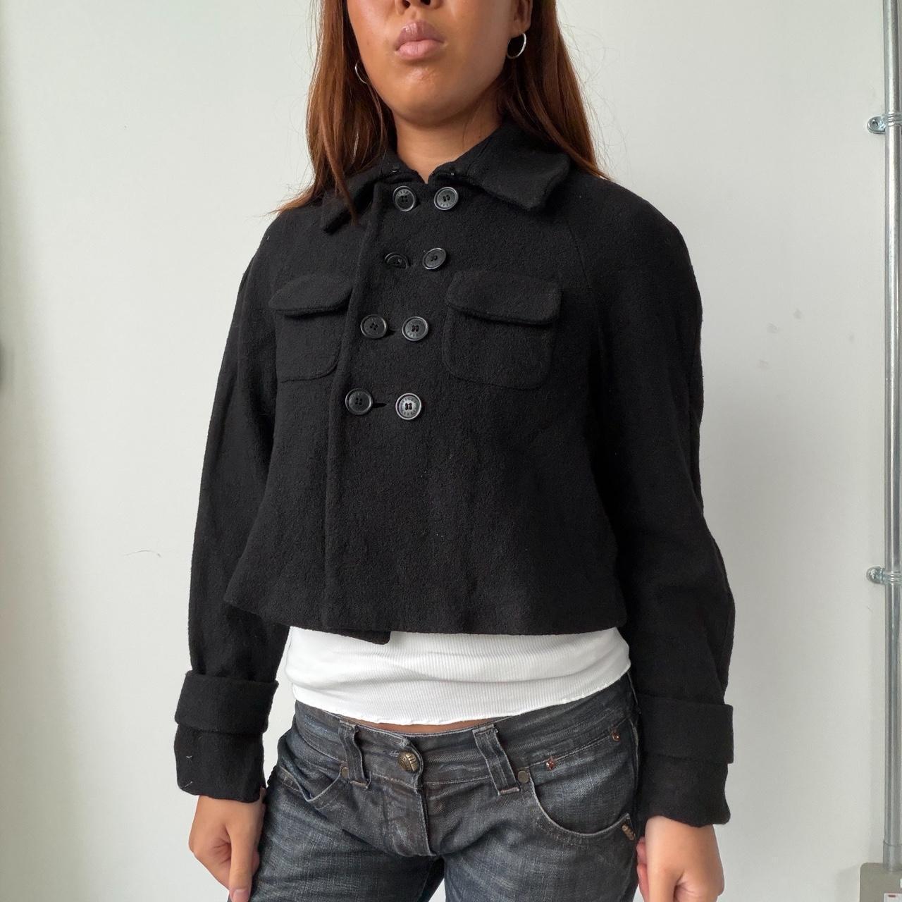 Vintage Black Cropped Wool Jacket