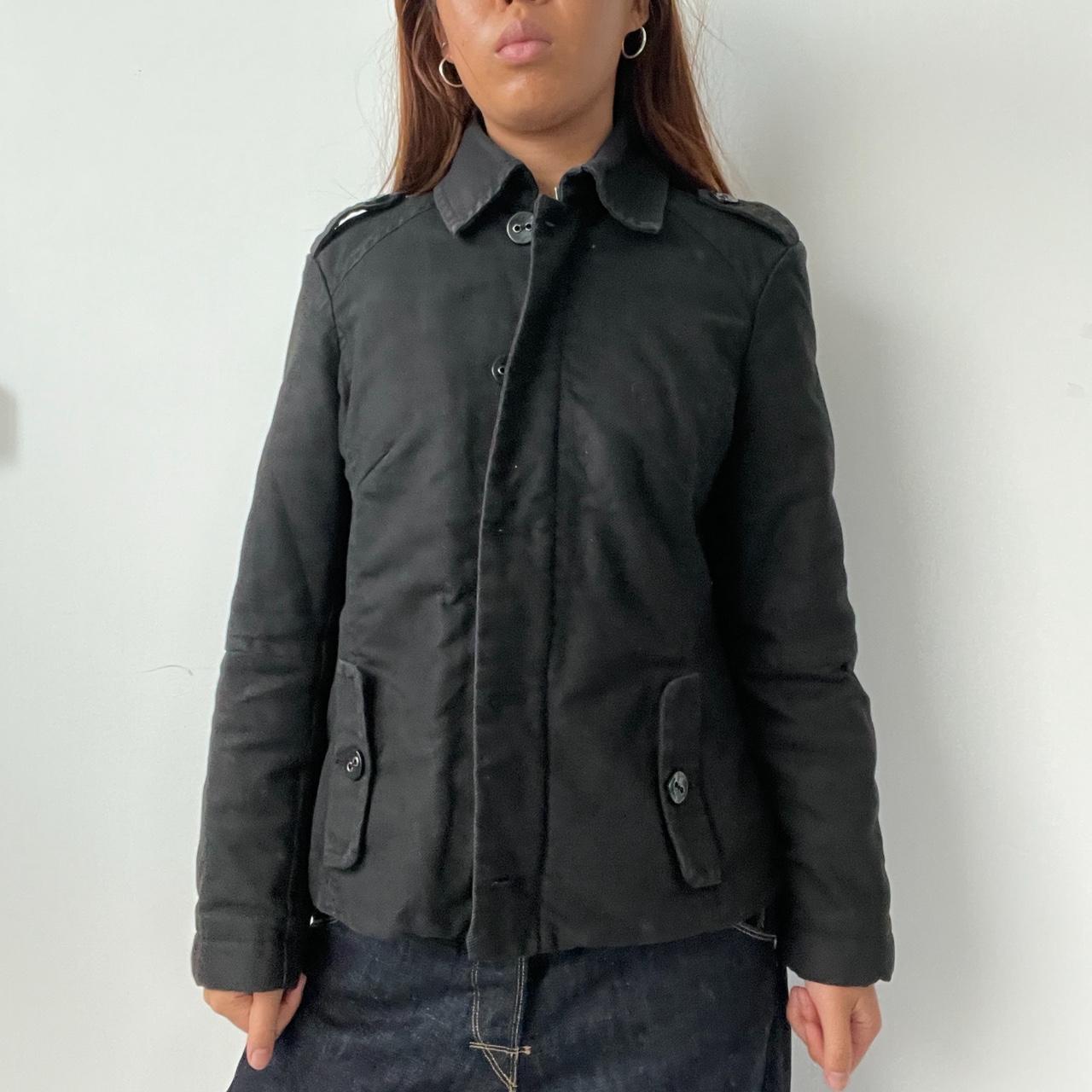 Vintage Black Zip Button Up Jacket