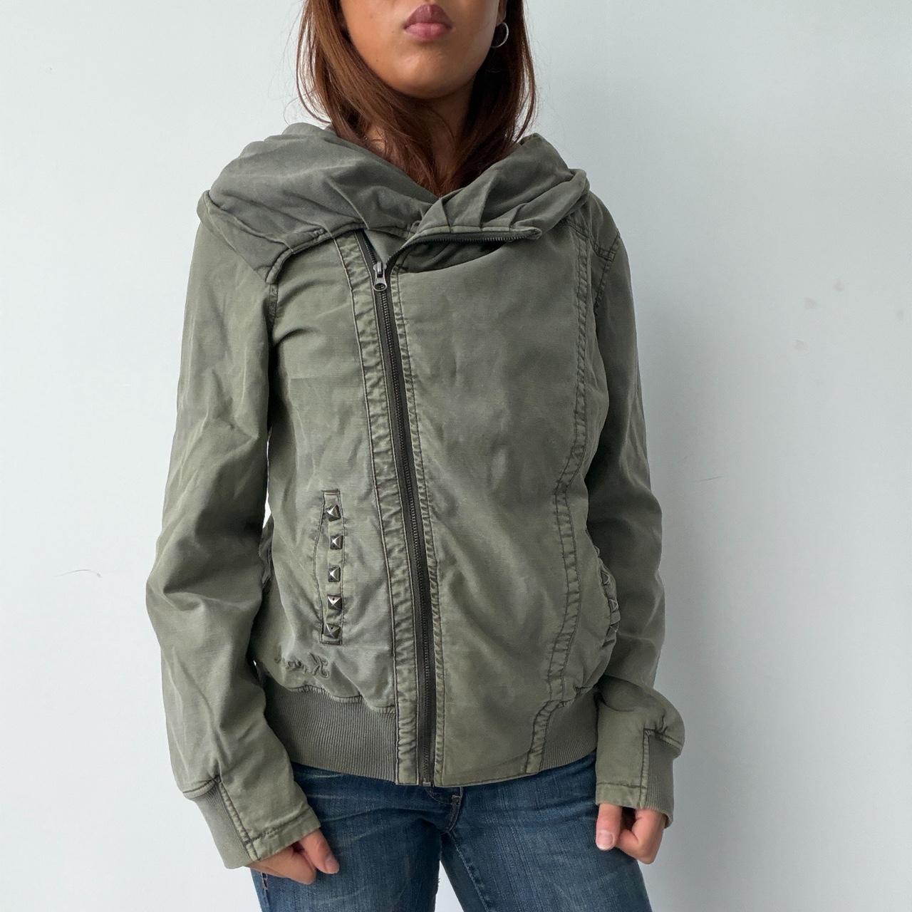 Vintage Khaki Asymmetrical Jacket