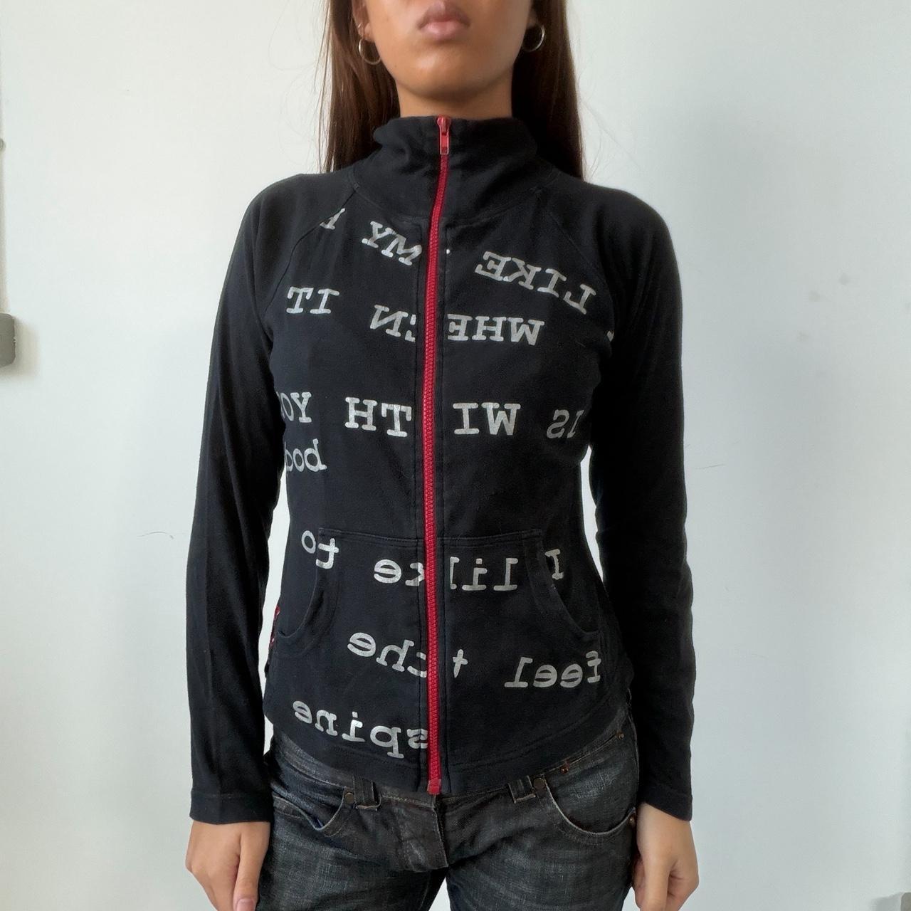 Vintage Black Graphic Zip Up