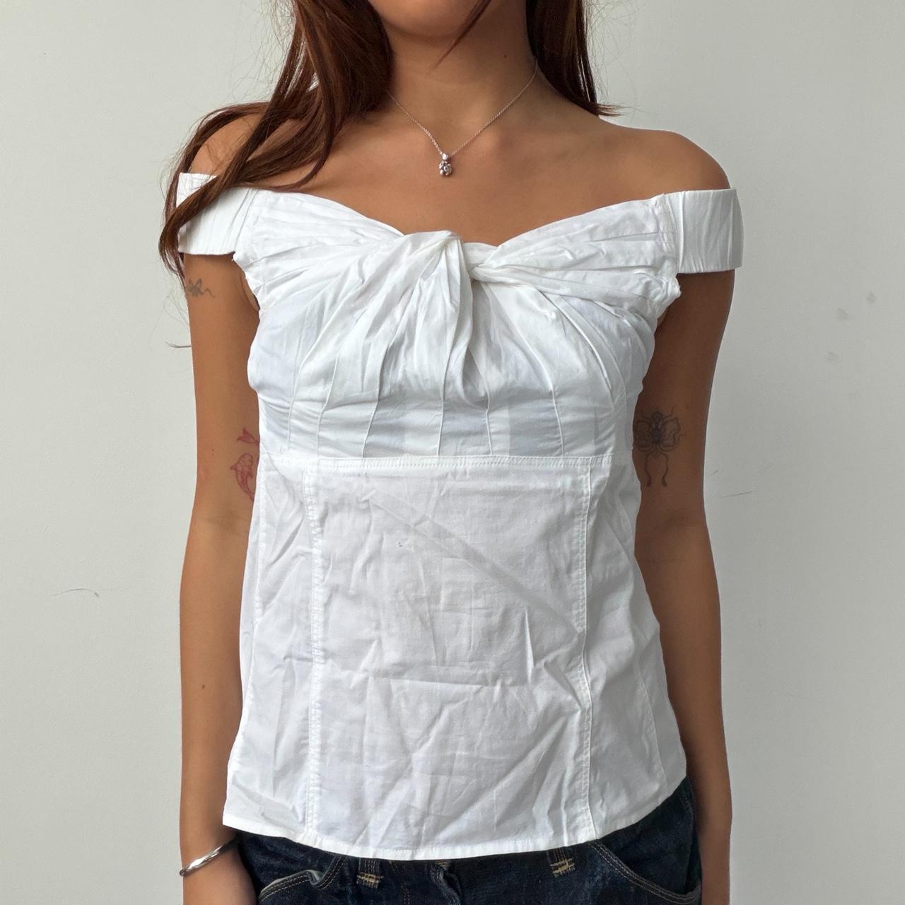 Vintage White Gather Top