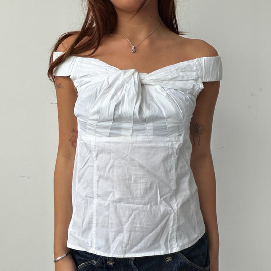 Vintage White Gather Top