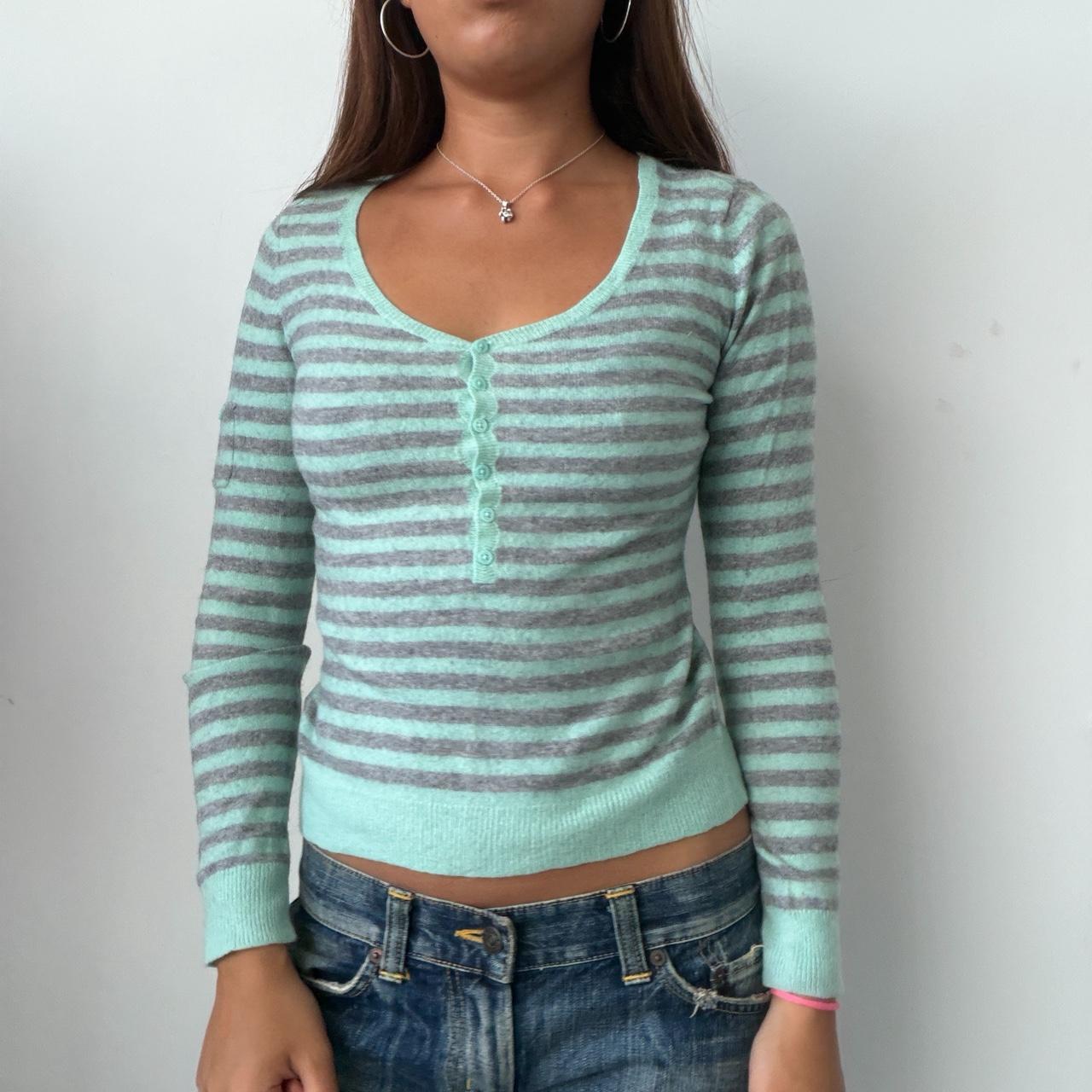 Vintage Turquoise Stripe Jumper