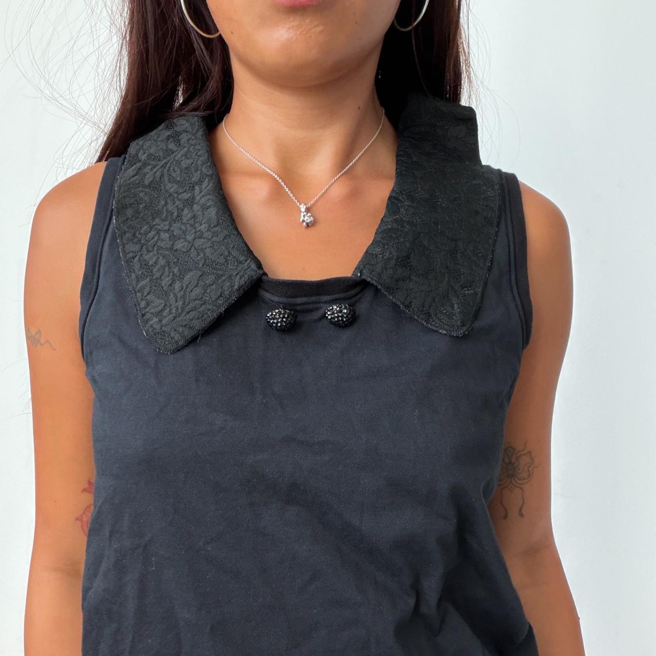 Vintage Black Collared Top