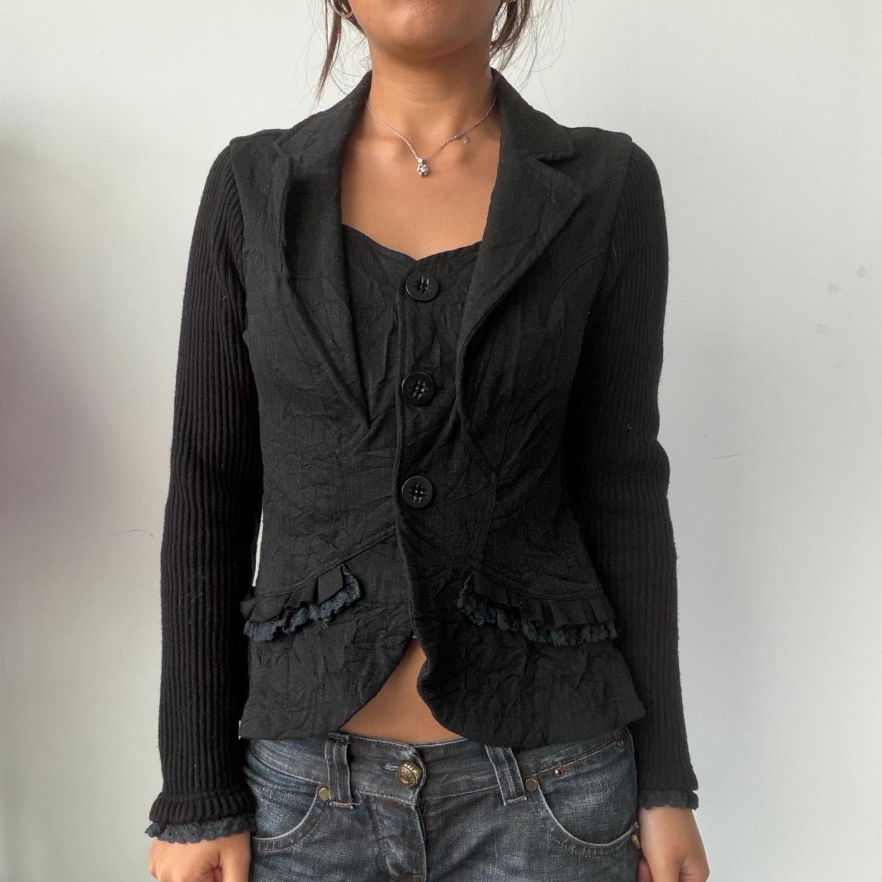 Vintage Black Button Up Blazer