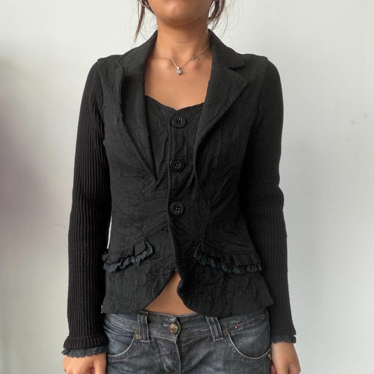 Vintage Black Button Up Blazer
