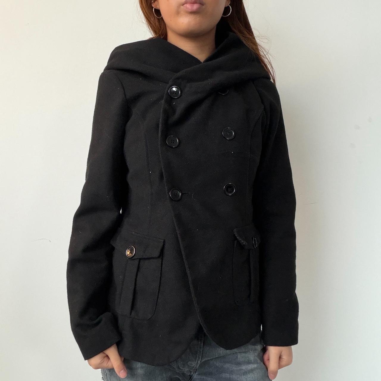 Vintage Black Hooded Coat
