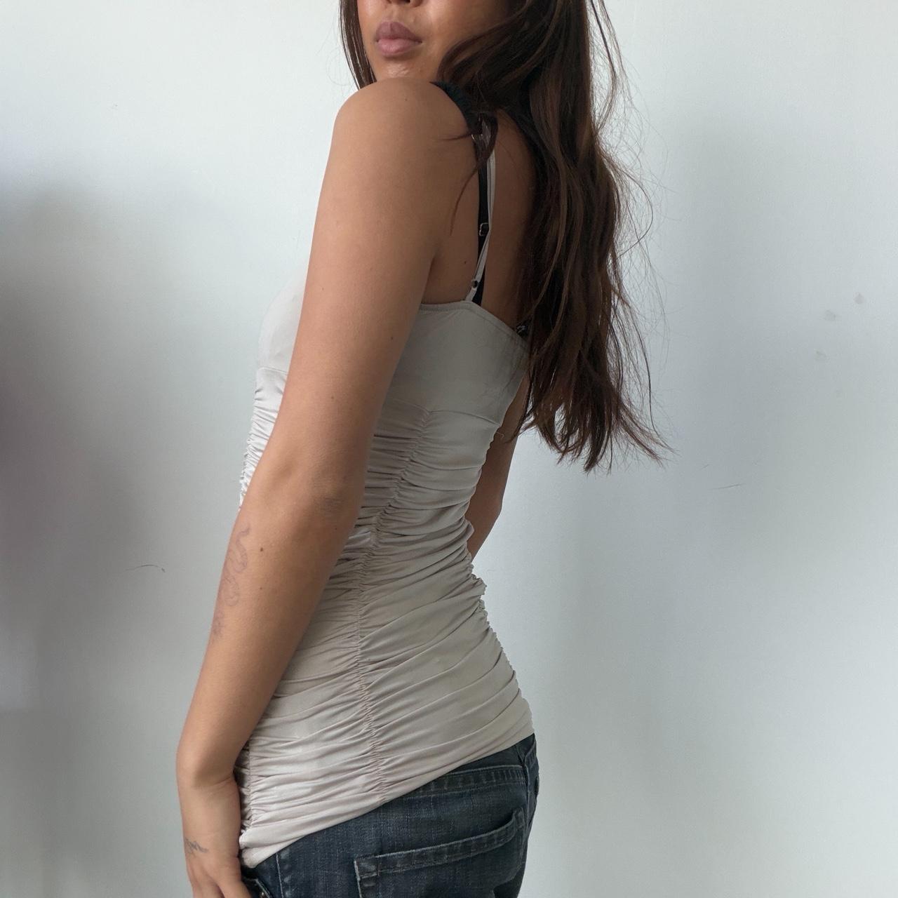 Vintage Beige Ruched Top