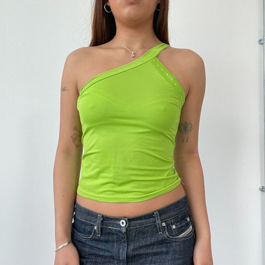 Green Asymmetric Vest Top