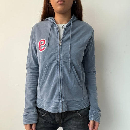 Vintage Blue Hooded Zip Up