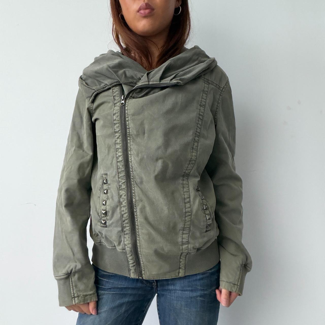 Vintage Khaki Asymmetrical Jacket