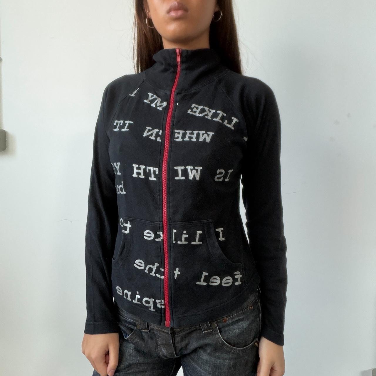 Vintage Black Graphic Zip Up