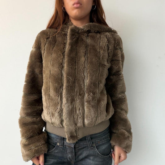 Vintage Brown Faux Fur Jacket