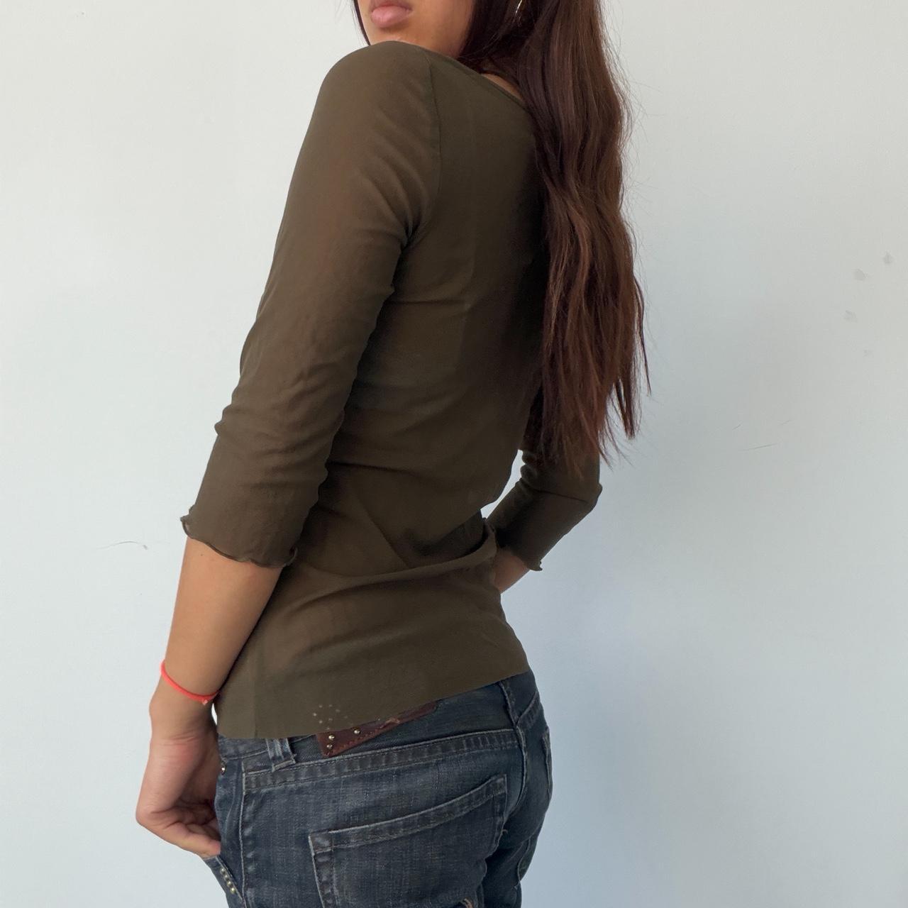 Vintage Khaki Cop Copine Sheer Top