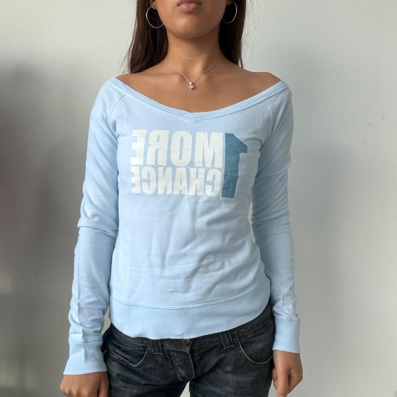 Vintage Baby Blue Graphic Long Sleeve