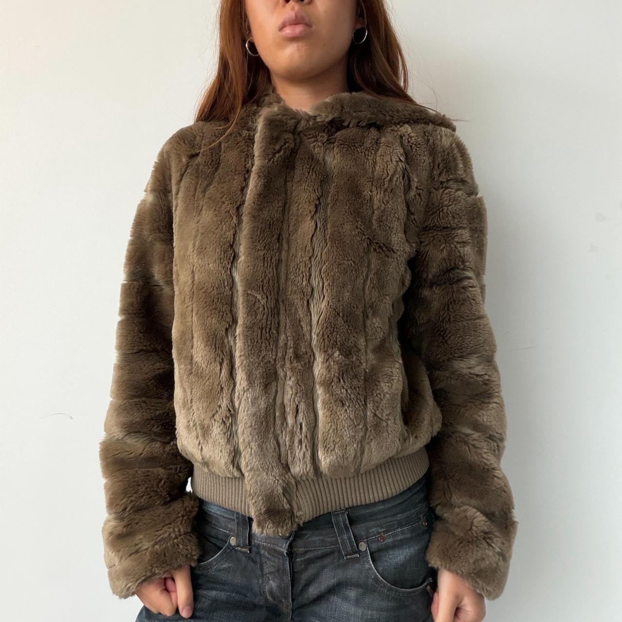 Vintage Brown Faux Fur Jacket