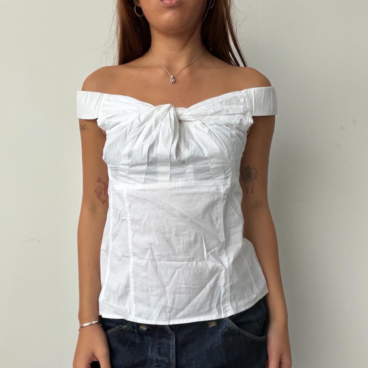 Vintage White Gather Top