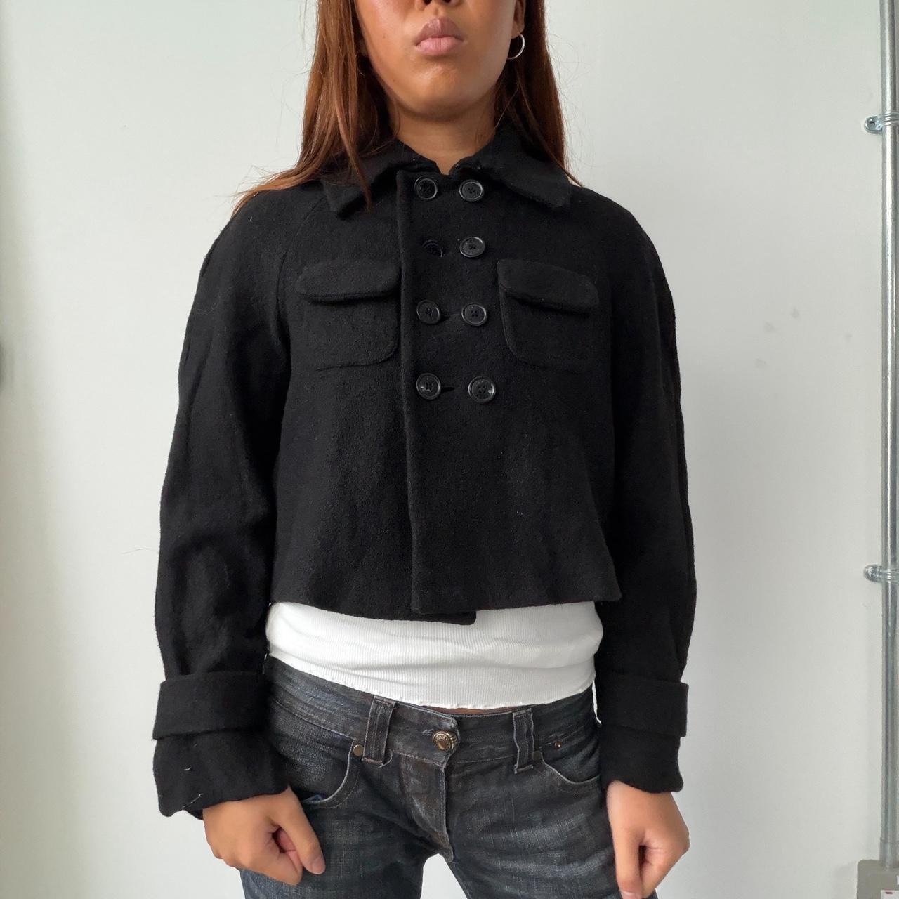 Vintage Black Cropped Wool Jacket