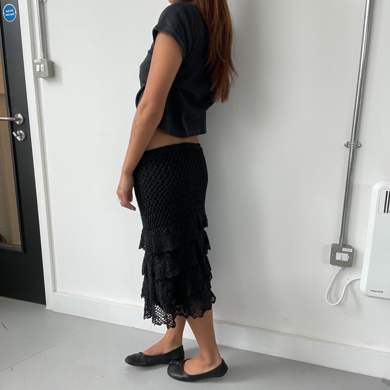 Vintage Black Crochet Skirt